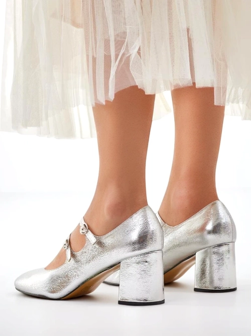 Royalfashion Жіночі туфлі на блоці з лакованої шкіри з ремінцями Ovinna