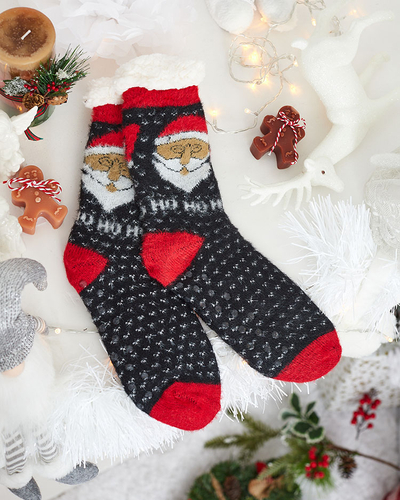 Royalfashion Warmed Christmas schwarz Damensocken