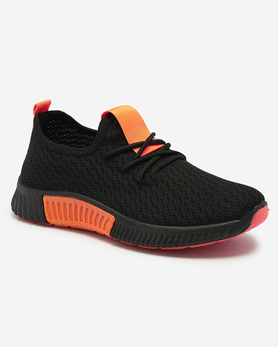 Schwarze Damen-Sportschuhe mit orangefarbenen Einsätzen Keteti - Schuhe