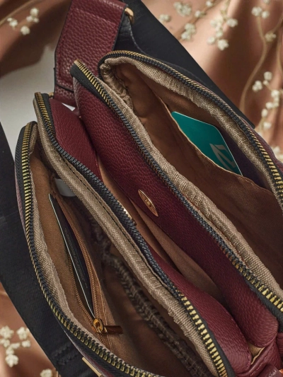 Kleine gesteppte Handtasche aus weichem Öko-Leder Copper Veil
