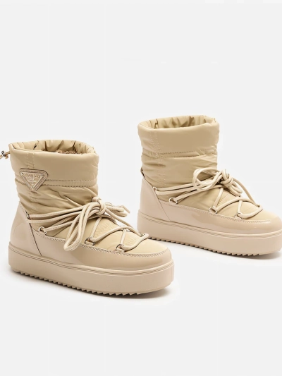 Royalfashion Damen-Schlupfstiefel a'la Schneestiefel in Hellbraun Vevnose