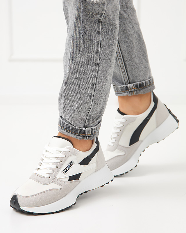 Weiße und graue Damen-Sportschuhe von Berinn - Schuhe