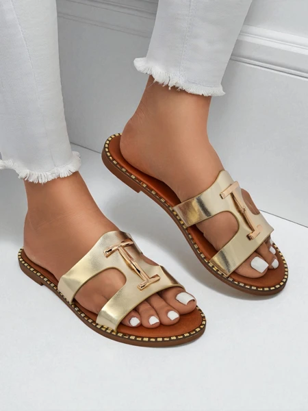 Royalfashion Damen-Pantoletten mit flacher Sohle Maya Louise