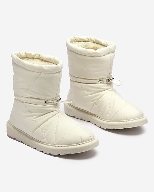 Бежеві жіночі утеплені черевики a'la snow boots Kaliolen - Взуття