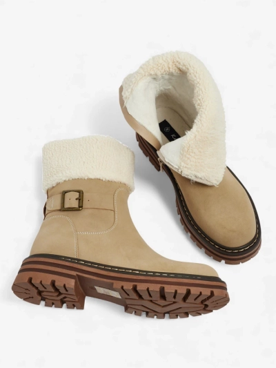 Öko-Leder Damen Stiefeletten mit Lammfell Merli