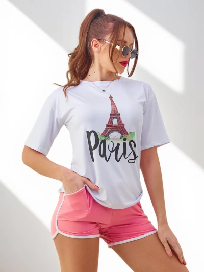 Royalfashion Damen-Sportset mit T-Shirt und Shorts Paris