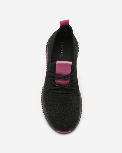 Schwarze Damen-Sportschuhe mit fuchsiafarbenen Einsätzen Keteti - Schuhe