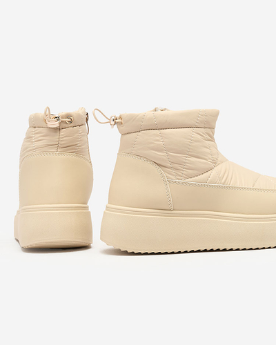 Royalfashion Damen Schlupf-Schneestiefel in Beige Armeda