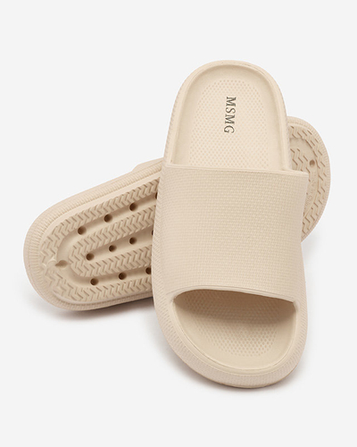 Royalfashion Damen-Gummi-Flip-Flops mit Prägung in khaki Okeris
