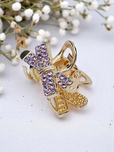 Royalfashion Haarklammer mit Strasssteinen Goldene Klammer