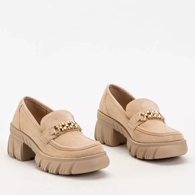 OUTLET Öko-Wildlederschuhe für Damen in Beige Elavis - Schuhe