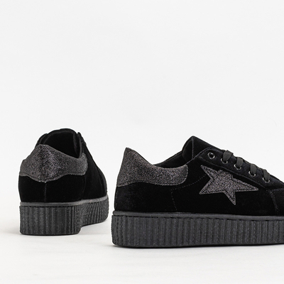 Schwarze Estreni Velours-Sneaker für Damen - Schuhe
