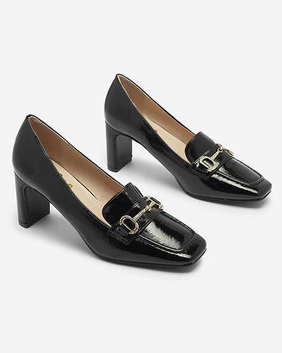 Lackierte Damen-Pumps im Mokassin-Stil in Schwarz Koccol- Footwear