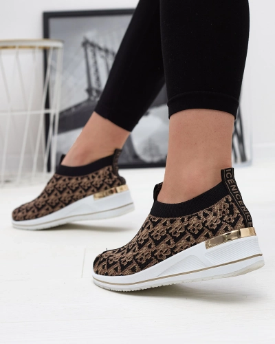 Schwarze und braune Damen-Slipper mit Aufdruck Scerpa- Footwear