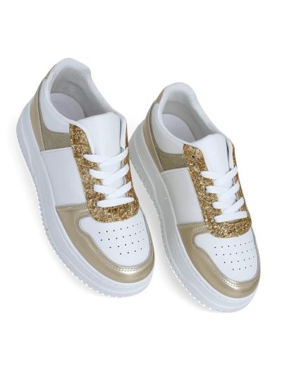 Royalfashion Damen Sneakers mit Glitter Qisofi
