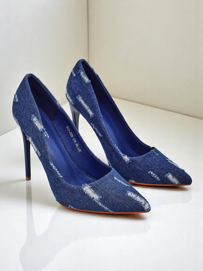 Royalfashion Damen Stilettopumps Denim Chic