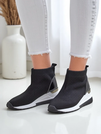 Royalfashion Damen Slip-On Wedge Sneakers mit Rhinestones Viseq