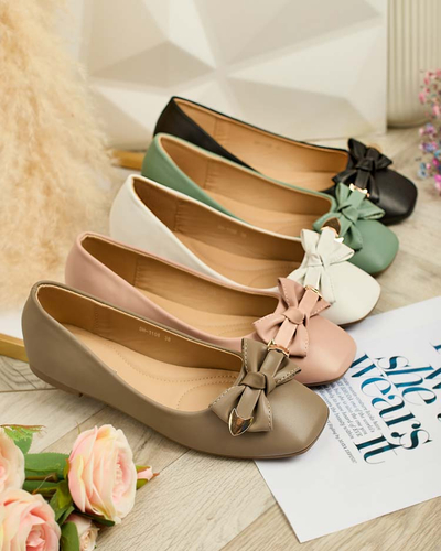 Royalfashion Damen-Ballerinas mit Schleife Fittco