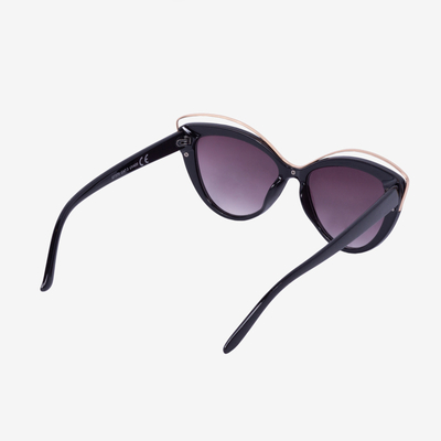 Schwarze Damensonnenbrille mit Metallbesatz - Accessoires