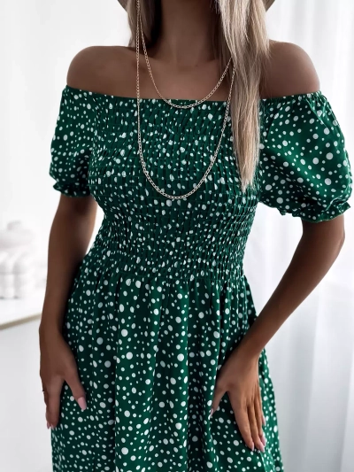 Grünes Damen Maxikleid aus Erbsen- Kleidung