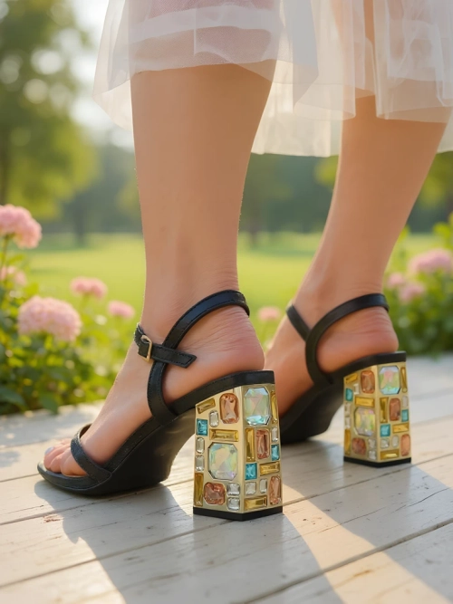 Royalfashion Блискучі жіночі сандалі Crystal Charm