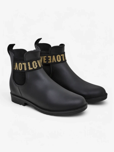 Royalfashion Damen matte Gummistiefel mit der Aufschrift Love Love