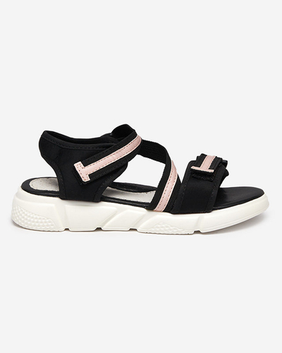 Kindersandalen in Schwarz und Rosa mit Klettverschluss Modis - Schuhe
