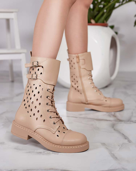 Royalfashion Damen durchbrochene Schnürstiefel Belsel