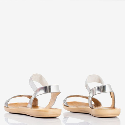 Silberne flache Damensandalen Brocella - Footwear 1