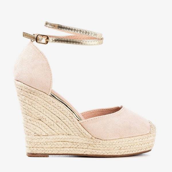 OUTLET Puder Espadrilles auf einem hohen Keil Sablac - Schuhe