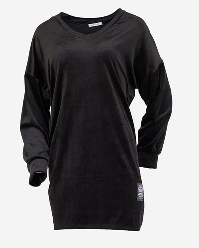 Довга жіноча туніка з нашивкою чорного кольору - Одяг