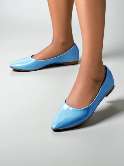 Royalfashion Damen Ballerinas aus patentiertem Kunstleder Aramiese
