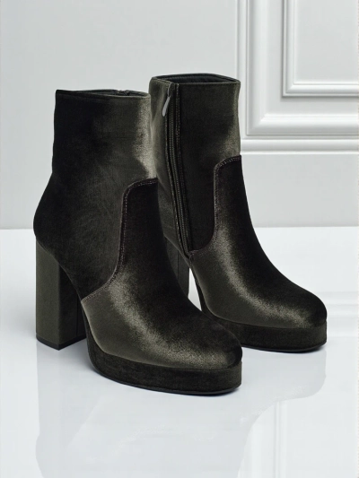 Ботильйони жіночі на підборах-стовпчику а-ля Велюр Miss