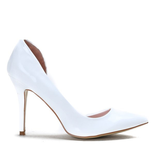 Białe szpilki z wycięciem Musa - Obuwie