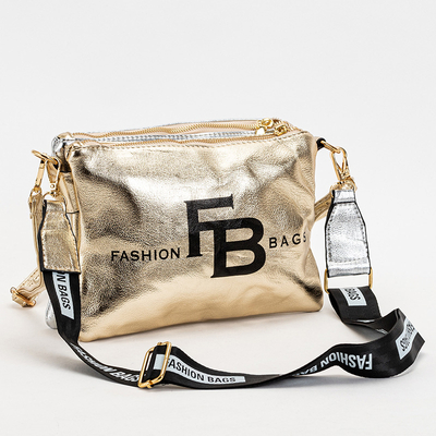 Kleine Damenhandtasche aus Gold und Silber mit Inschriften - Accessoires