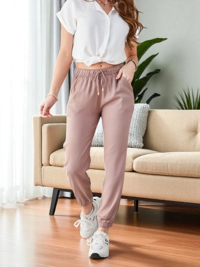 Pantaloni in Eleganza Lyocell Brązowy