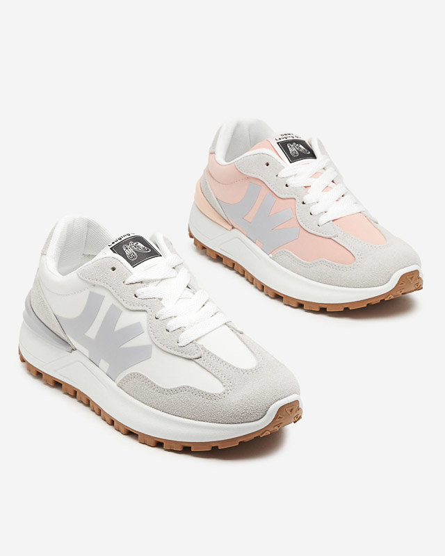 Weiße Damen-Sneaker mit grauen Narisa-Einsätzen - Footwear