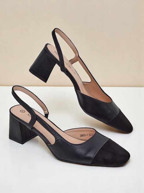 Royalfashion Жіночі туфлі-човники на низькому каблуці з декоративним носком Eleganzo