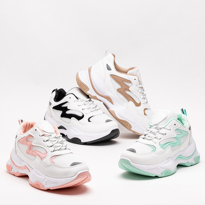 Grüne und weiße Sportschuhe für Damen Krinosi Sneakers - Schuhe