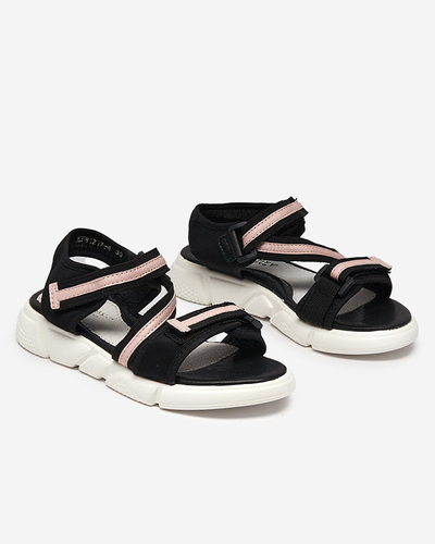 Kindersandalen in Schwarz und Rosa mit Klettverschluss Modis - Schuhe