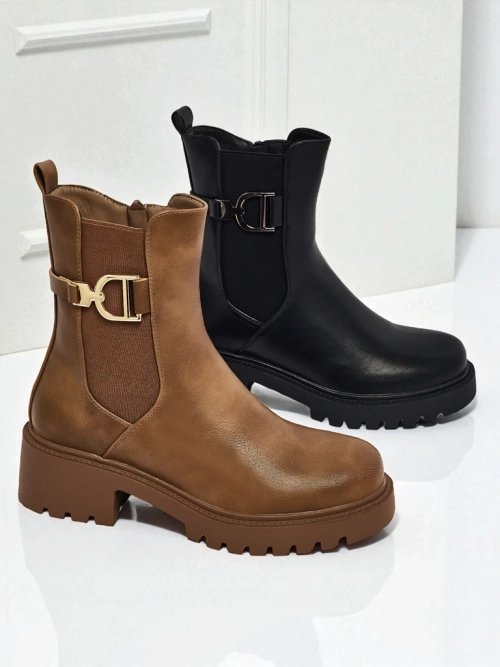 Високі жіночі ботильйони з екошкіри Ovella