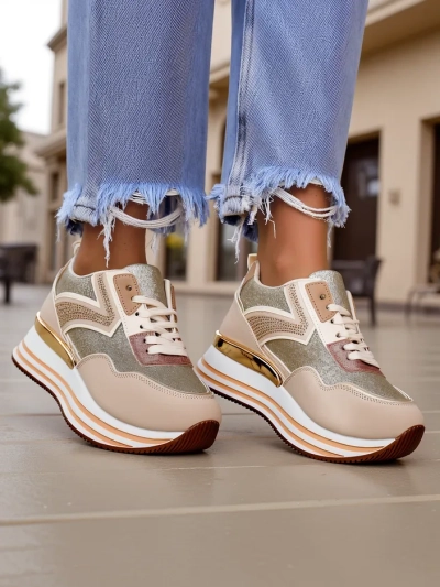 Royalfashion Damen Sneakers mit Glitzer Borovis