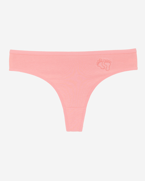 Жіночі рожеві бавовняні стрінги - Нижня білизна