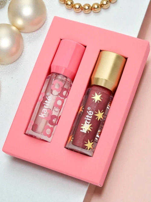 Блиск з блискітками та прозорий блиск 2в1 Fiercely Red