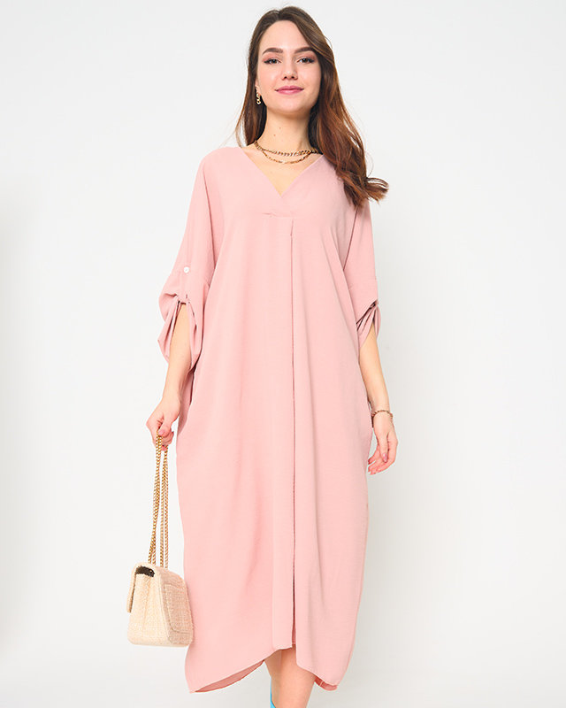 Rosa Oversize-Midikleid für Damen - Kleidung