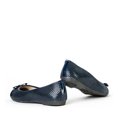 Marineblaues Ballerina-Consla-Leder - Schuhe 1