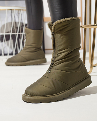 Dunkelgrüne Damenstiefel a'la Schneestiefel Tirigga- Footwear