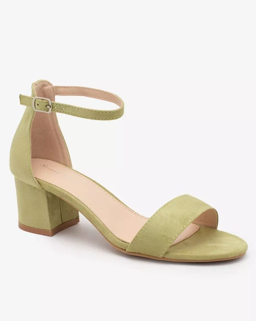 Зелені жіночі босоніжки на низькій шпильці Royalfashion Mesteri