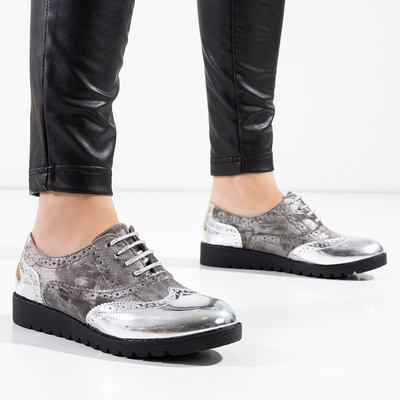 Silberne Schnürschuhe für Damen Navidad - Footwear