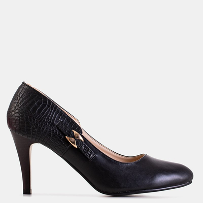 Чорні жіночі туфлі на шпильці з пряжкою Choth- Footwear